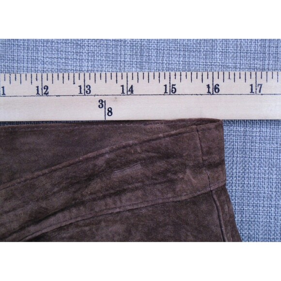 MARGARET GODFREY Suede Style 100% Leather Pants Women's 32" Waist Brown Western - Picture 5 of 16